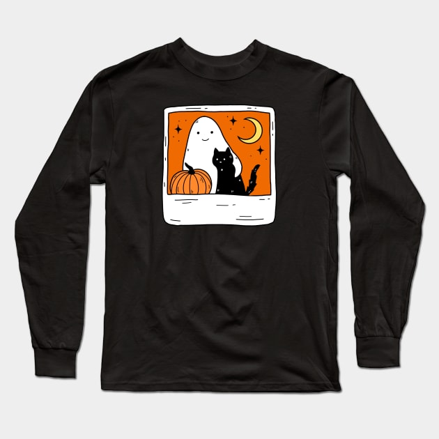 October Forever Long Sleeve T-Shirt by Little Spooky Studio